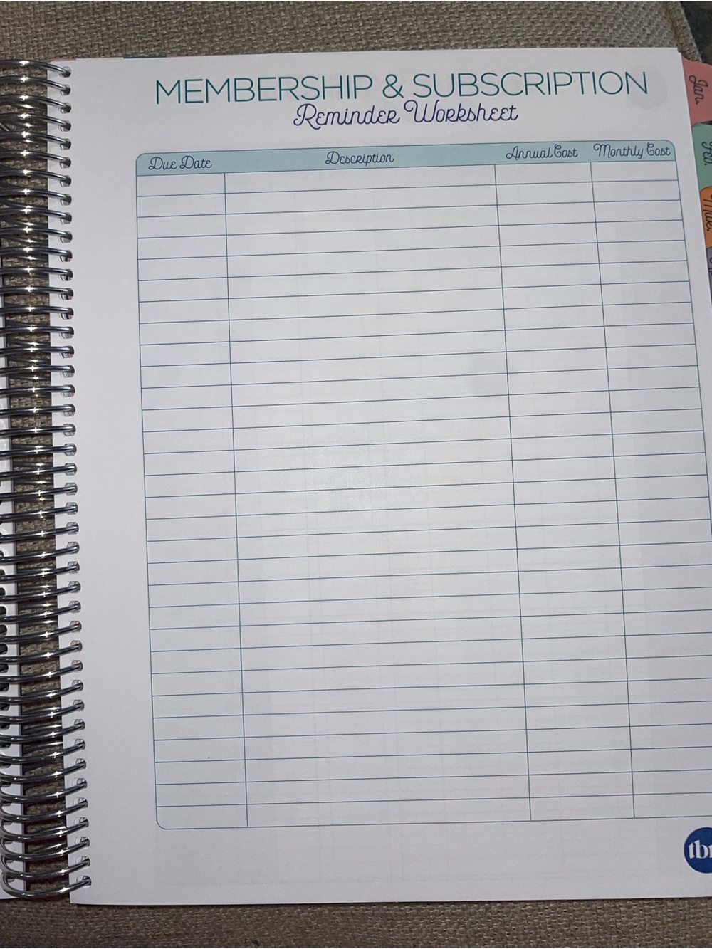 Full size budget by paycheck tbm budget spiral note book - Picture 6 of 15